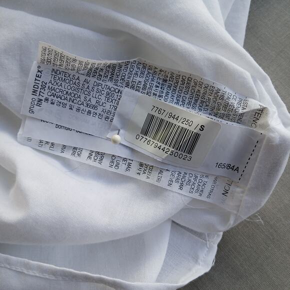 Zara White Eyelet Mini Sundress S cotton lined prairie cottagecore boho ruffles - Picture 8 of 12